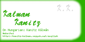 kalman kanitz business card